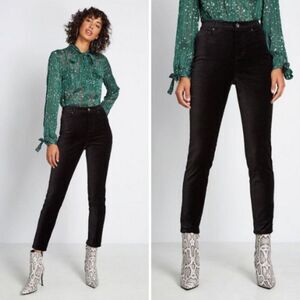 NWT Modcloth Black Skinny Velvet Pants | 8